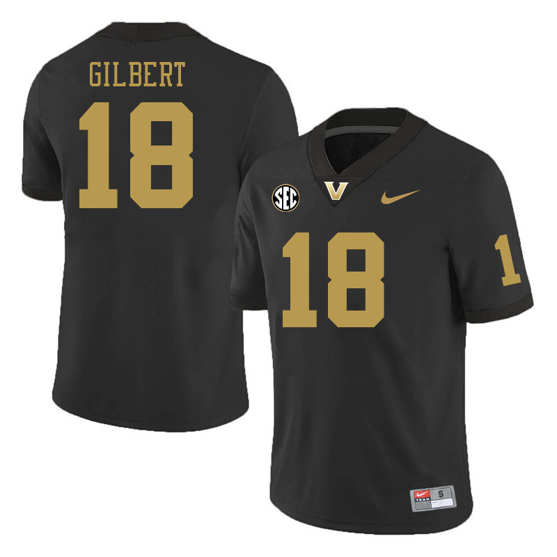 Vanderbilt Commodores #18 Jalen Gilbert College Football Jerseys 2024 Uniforms Stitched-Black